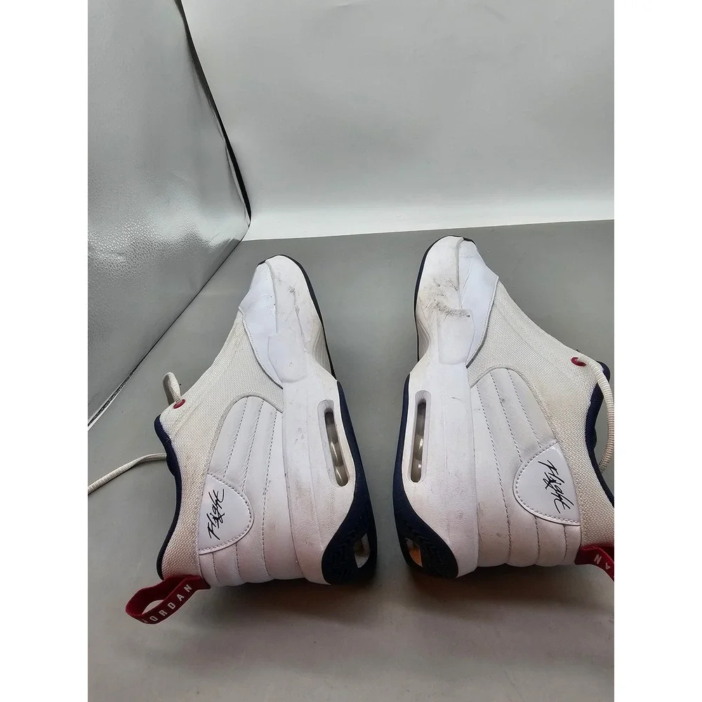 Jordan Flight Court Mens White Midnight Navy Varsity‎ Red FQ8298-100 Size 13